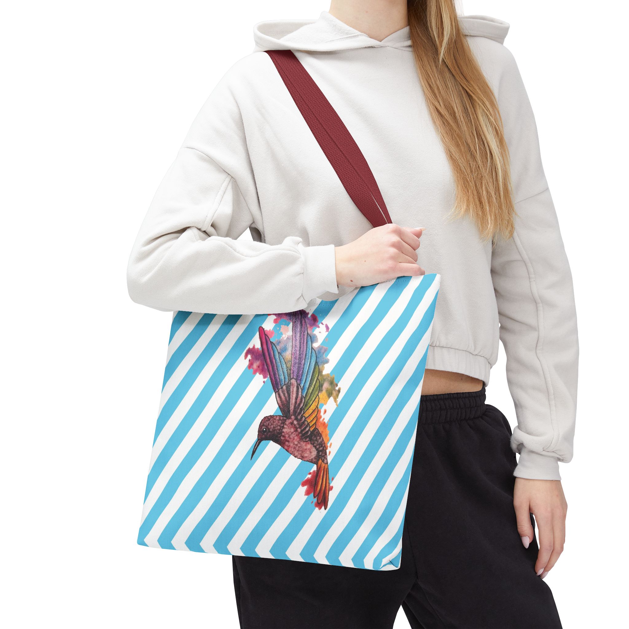 Canvas tote bag Surrealist shoulder bag hummingbird Unique Fantasy cute tote bag by Real Artist for Creative Souls - Image 10
