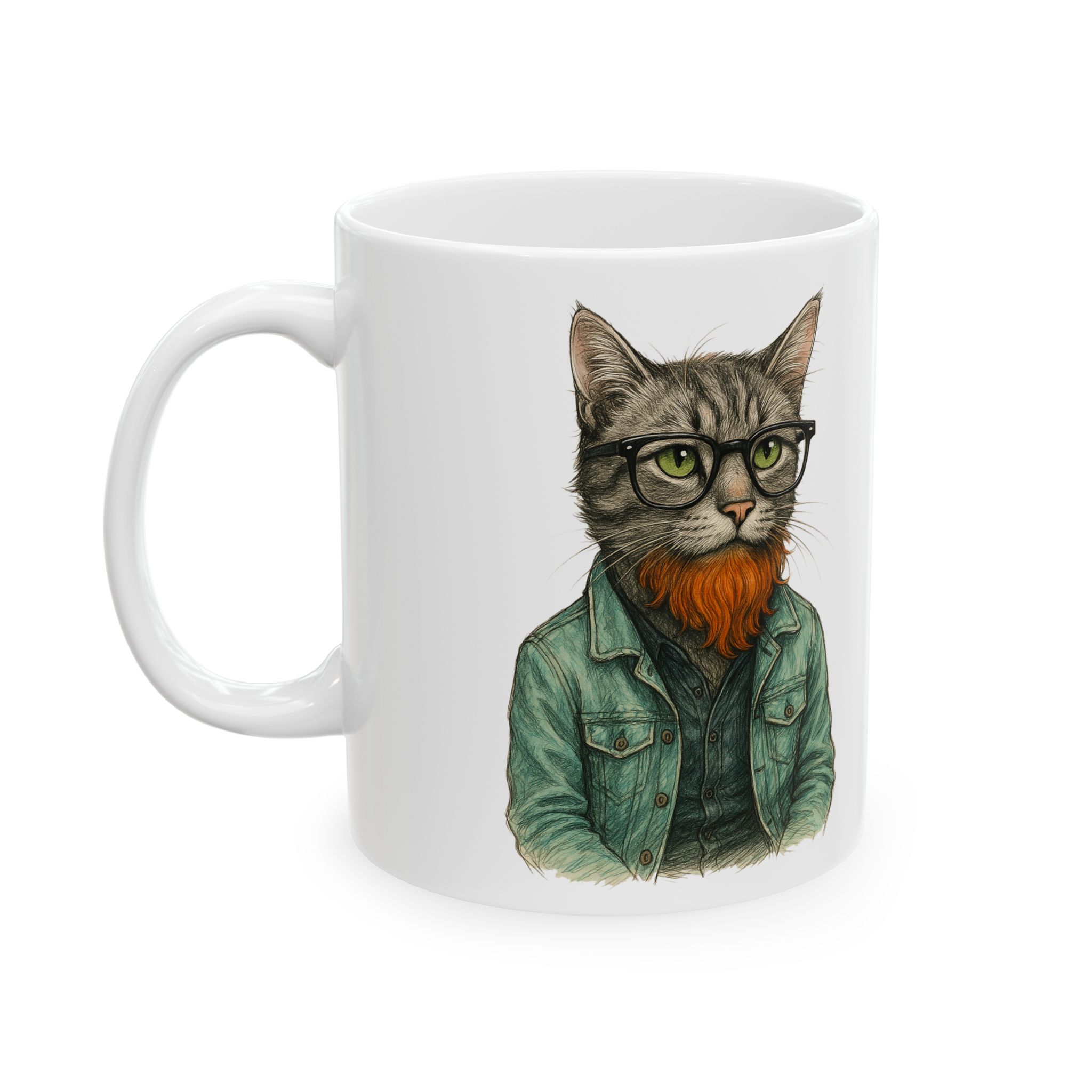 Funny mug cat Boho coffee mug funny gift pet lover hipster accessory lover tea office mug unique design - Image 2
