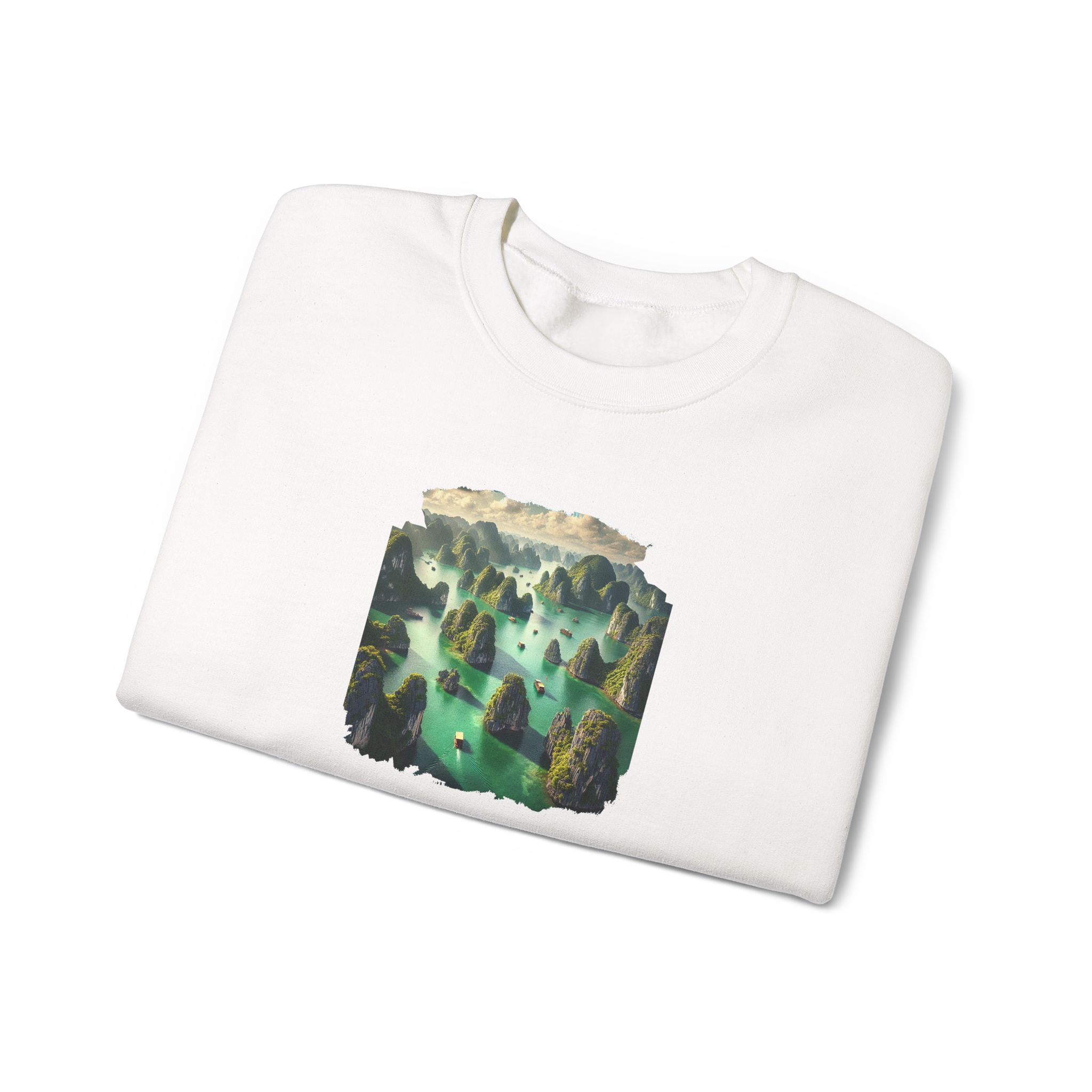 Vietnam sweatshirt – Ha Long Bay sweatshirt – Nature sweatshirt vietnam print ha long bay - Image 3