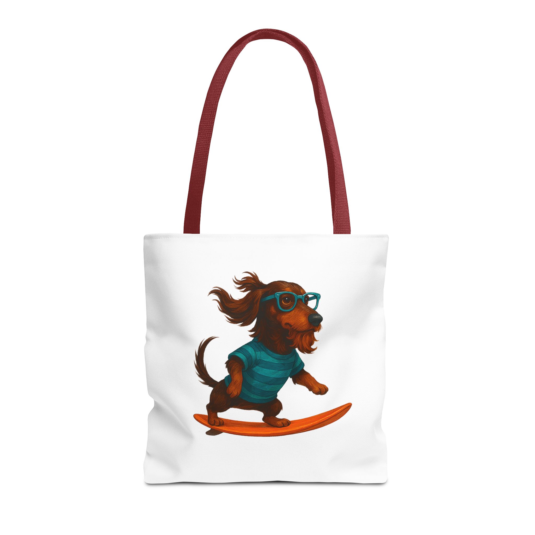 Cool canvas tote bag Dog Surfer tote bag dachshund lover gift shoulder bag surf handbag – Image 9