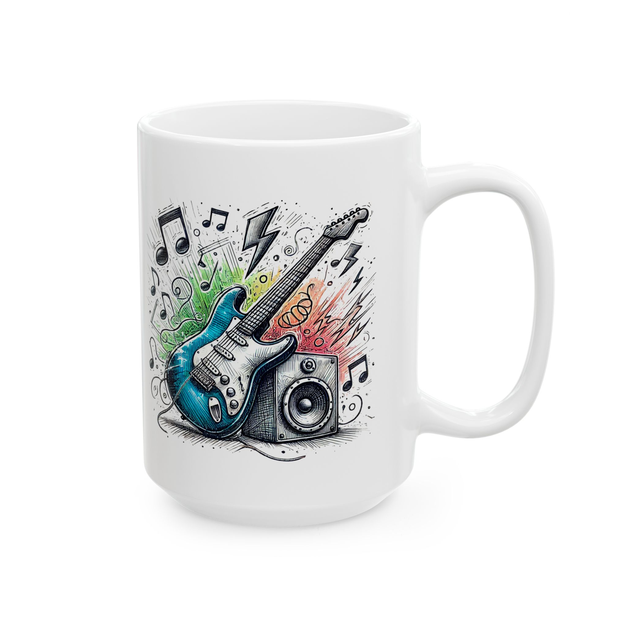 Rock Mug – Music Coffee Mug – Guitar Cup music print - Image 4
