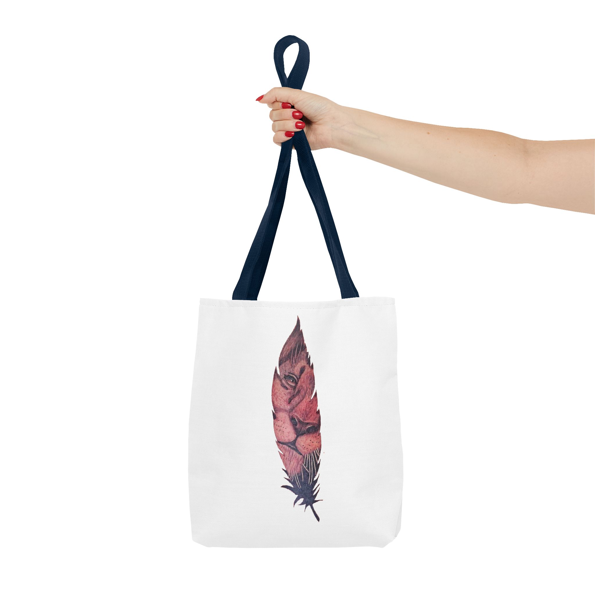 Canvas tote Surrealist Feather cute tote bag Art for the Bold Exclusive Dreamlike Drawing on Premium shoulder bag Lion – Image 26