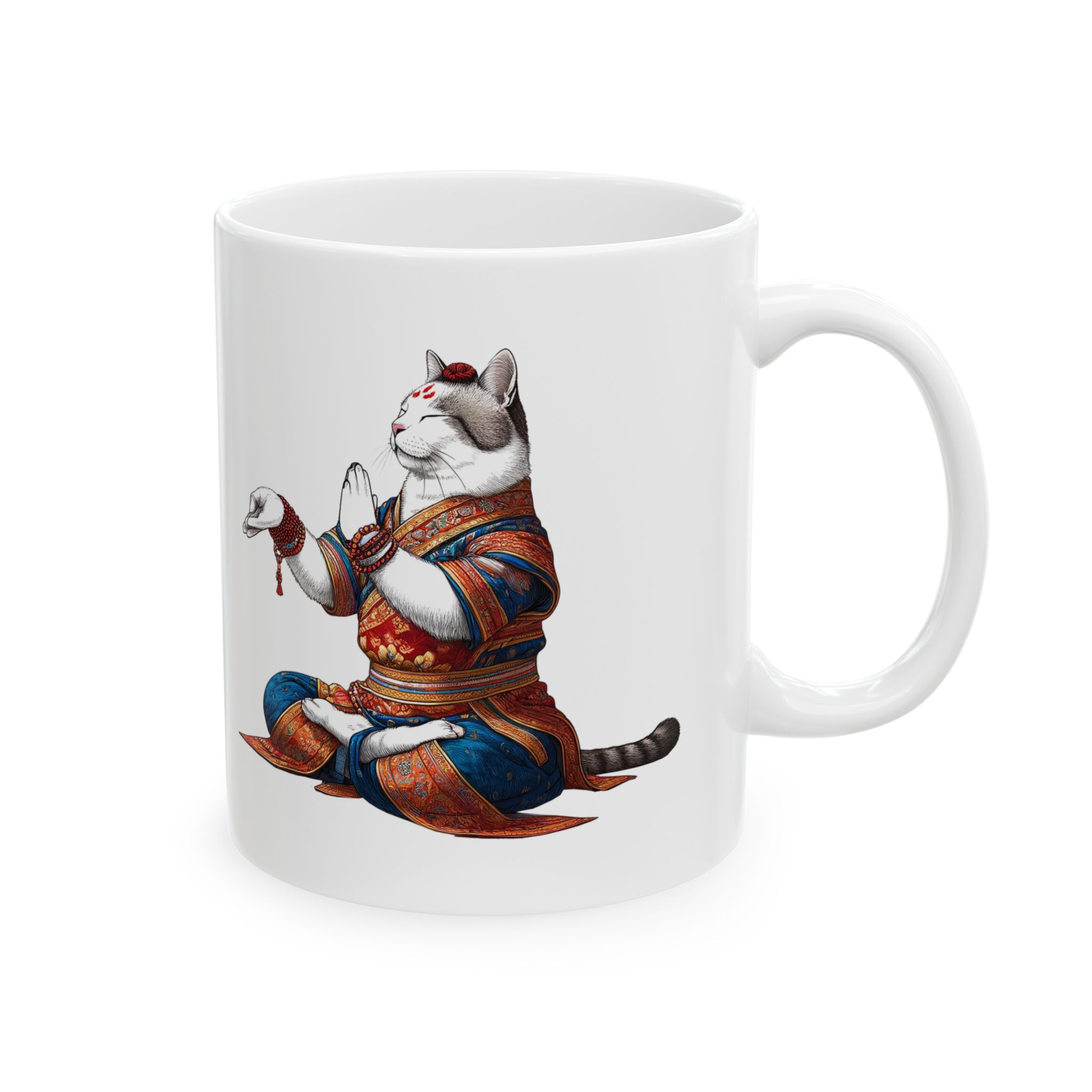 Coffee Mug meditation unique Mug cat lover tea cup yoga gift for her mindfulness accessory pet design - Image 2