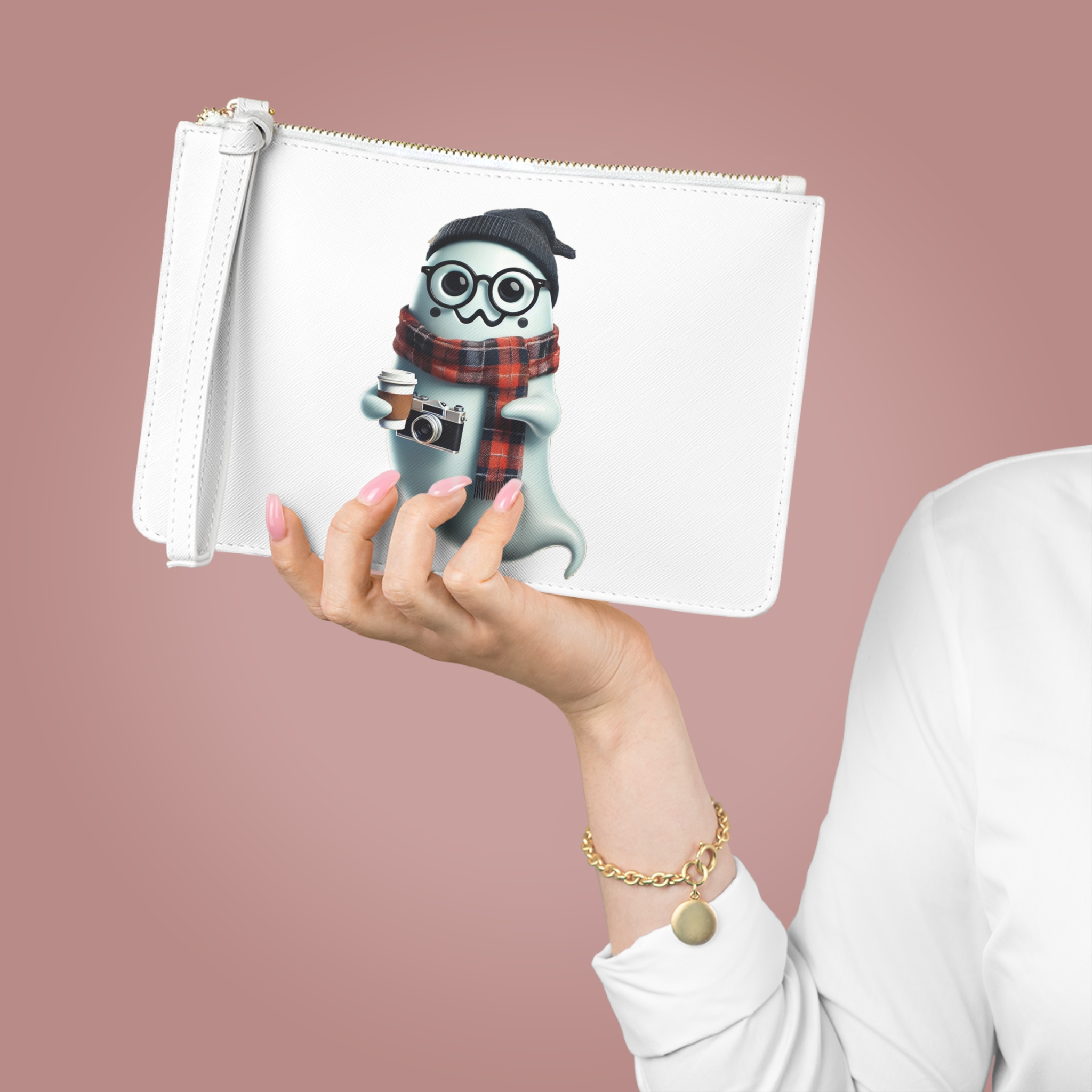 Funny clutch bag Surf Clutch bag ghost Surfer purse cool cothing gift retro purse unique evening bag