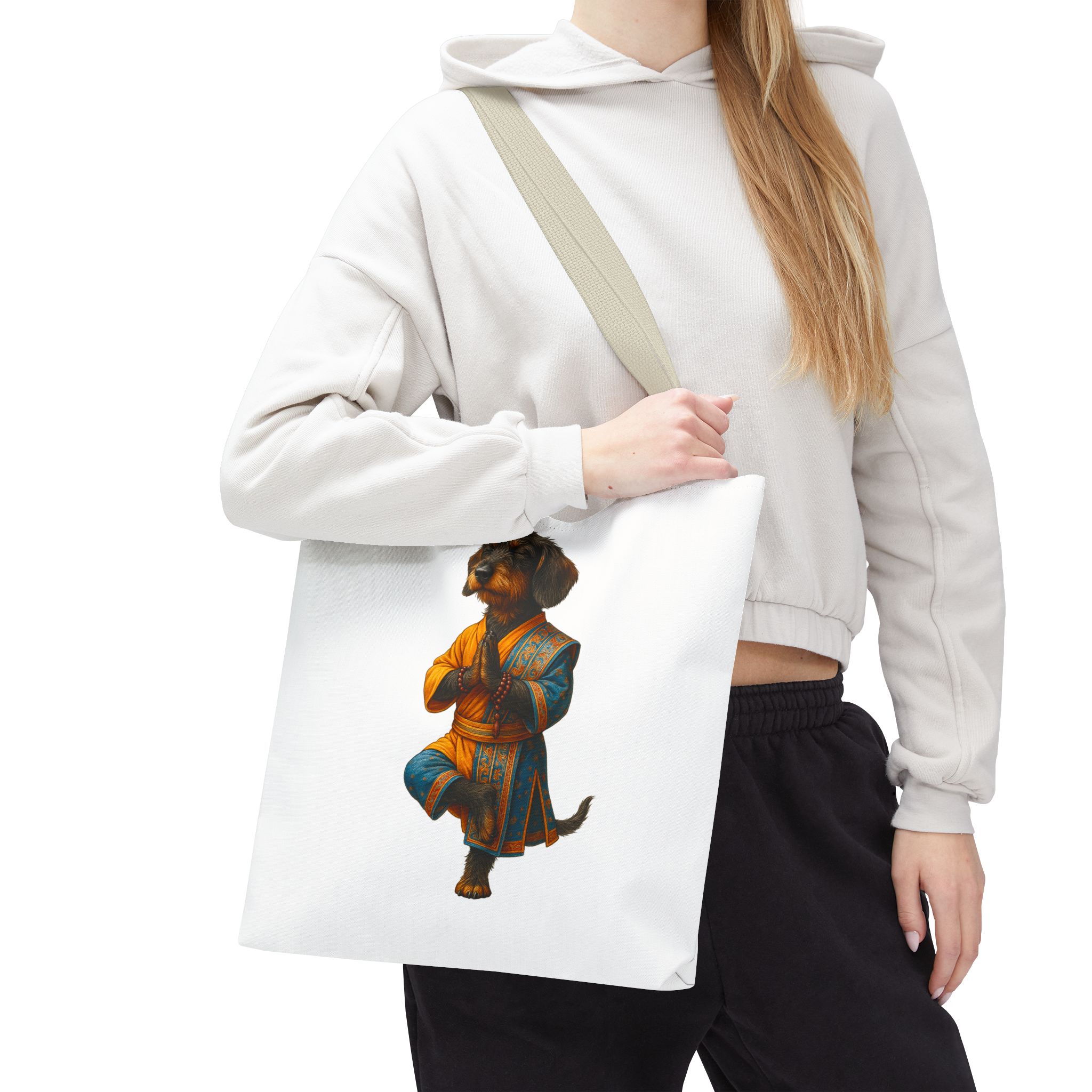 Funny canvas tote bag yoga cute tote bag dog yoga gift mindfulness shoulder bag puppy purse pet lover handbag - Imagen 22