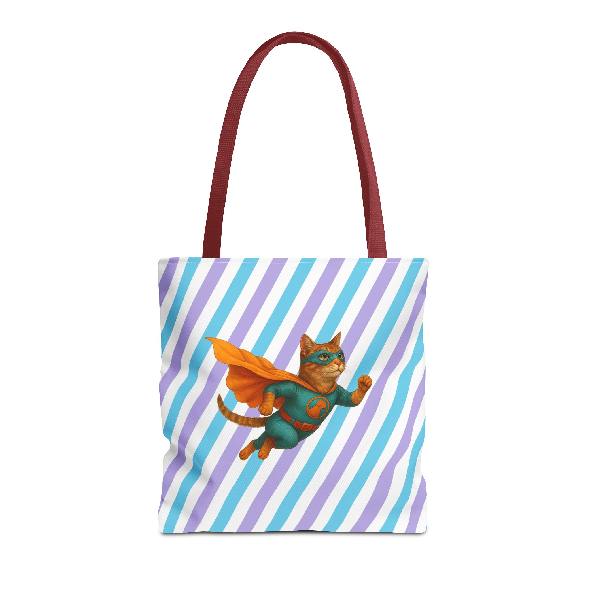 superhero tote bag cat canvas tote bag funny handbag fantasy purse kitten lover cool cat shoulder bag – Image 9