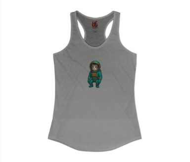 Gray Tank Top with Astronaut Dog Design