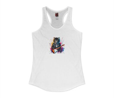 Cat Playing Guitar Tank Top