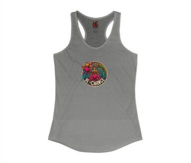 Gray Tank Top with Colorful Graphic Design